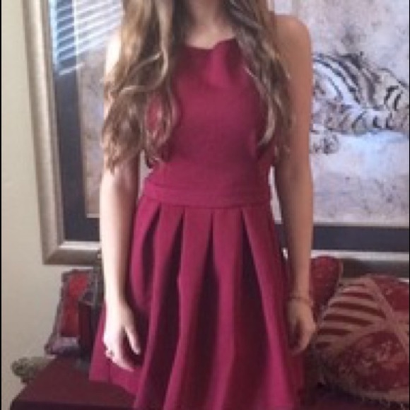 Maroon open back skater dress new - Picture 7 of 8
